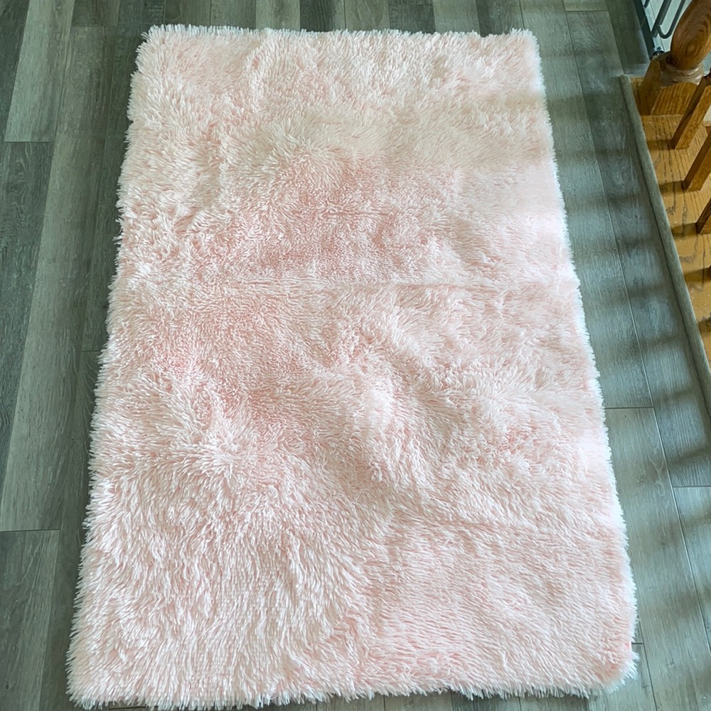 Pink Fuzzy Rug